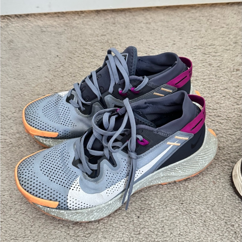 Nike Gray and Pink Athletic Shoes with Breathable Mesh